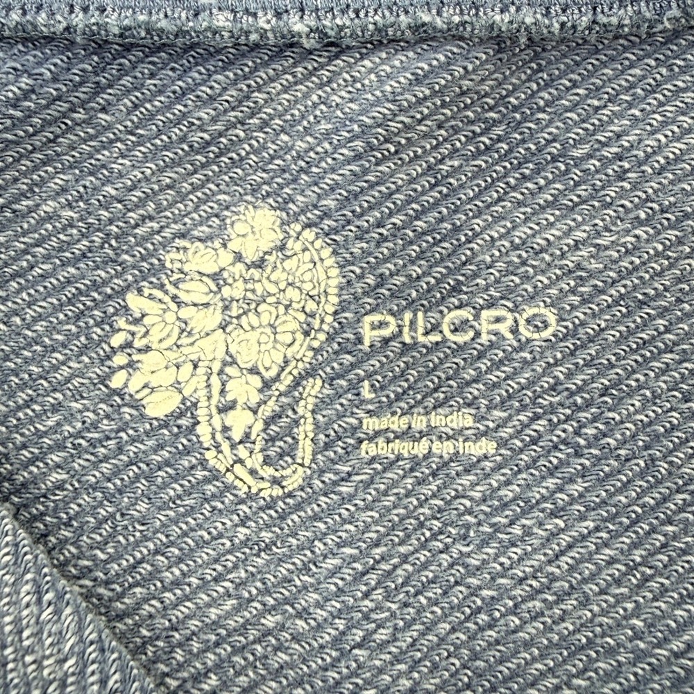 Pilcro Button Front Chambray Shacket Jacket Blue Women L Puff Sleeve 100% Cotton - Picture 5 of 7